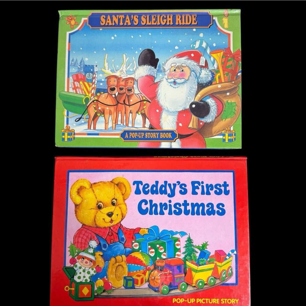 Lot of 2 Children's Christmas pot-up Books Teddy's First Christmas